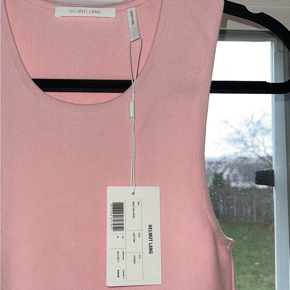 Helmut Lang Masc Tank Dress in Light Pink - Picture 2 of 5